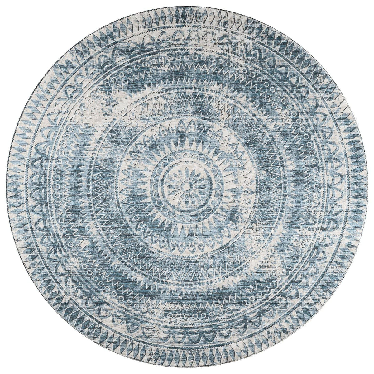 Sedona Sn7 Blue Transitional Rug Round 8' X 8'