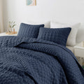 Wdcozy Navy Blue Quilt King Size Bedding Sets With Pillow Shams, Lightweight Soft Bedspread Coverlet, Quilted Blanket Thin Comfo