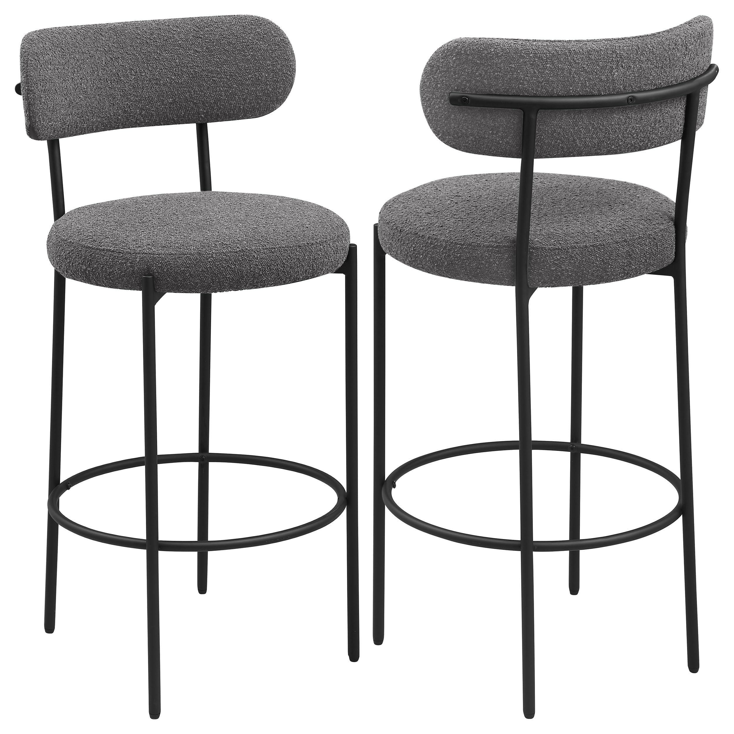 Coaster Home Furnishings Viola Boucle Upholstered Bar Chair Grey (Set of 2)