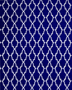 Mad Mats Geometric Outdoor Rug, Reversible Plastic Mat (5' X 8', Casa Blanca - Blue/White)