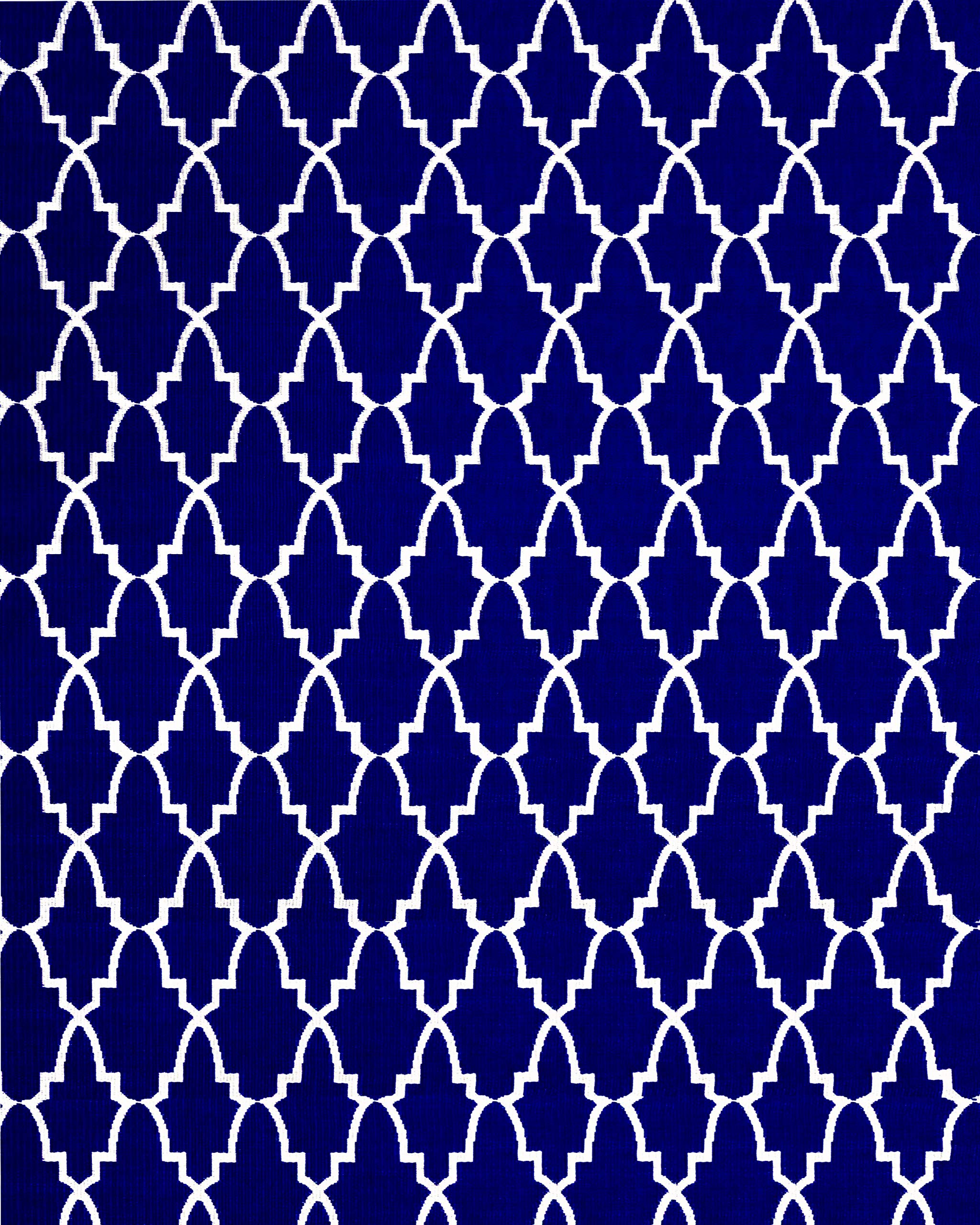 Mad Mats Geometric Outdoor Rug, Reversible Plastic Mat (5' X 8', Casa Blanca - Blue/White)
