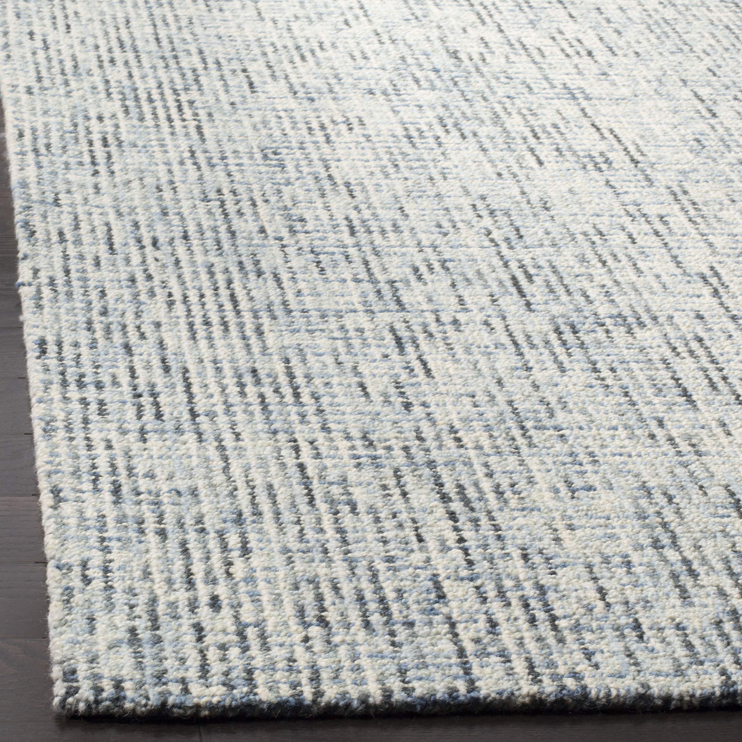 Safavieh Abstract Collection Accent Rug - 2'3'' X 4', Blue & Charcoal, Handmade Wool, Ideal For High Traffic Areas In Entryway,