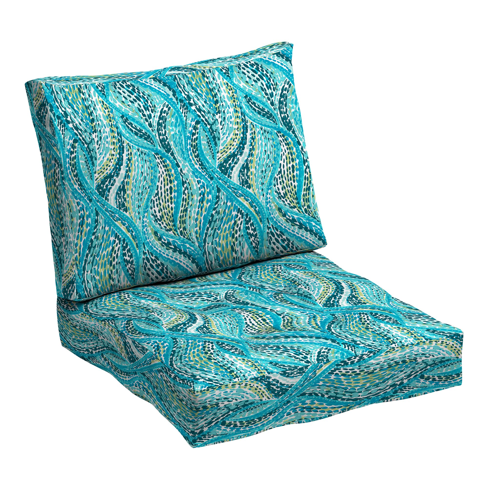 Arden Outdoor Plush Modern Tufted Blowfill Deep Seat Set, 24 X 24, Rain-Proof, Fade Resistant, Deep Seat Bottom And Back Cushion