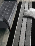 ORFA HOME Custom Cut Hallway Runner Rug, Slip Resistant, 31 Inch Wide X Your Choice of Length, Damask Black, 31 Inch X 21 feet