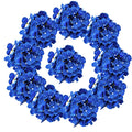 ONLY ART 10pcs Navy Blue Silk Hydrangea Flower Head with Removable Stems for Mothers Day Home Wedding Party Decorations