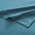 Flannel Sheets Twin Warm And Cozy Deep Pocket Breathable All Season Bedding Set With Fitted With Full Elastic & Built In Corner Sheet Straps, Flat And Pillowcases, Twin, Denim