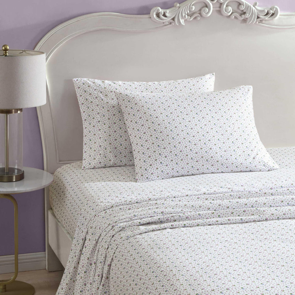 Betsey Johnson - King Bed Sheets, Soft & Lightweight Bedding, Fade & Wrinkle Resistant (Pretty Floral Ditsy Purple, King)