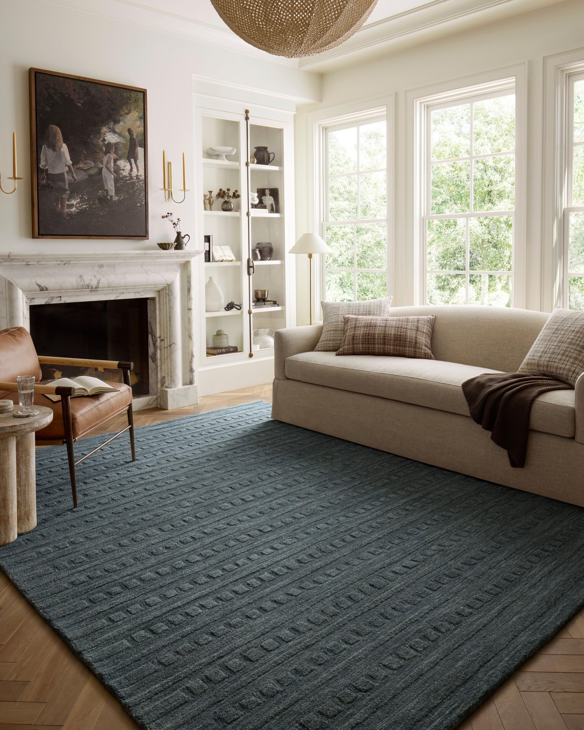 Loloi Chris Loves Julia Bradley Collection BRL-05 Teal/Teal 9-3 x 13 Area Rug