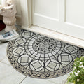 Half Round Door Mat for Outside Entry Rug Decorative Welcome Mat for Front Outdoor Entrance Sassafras Doormat 2 x 3 Rug Nonslip 