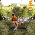 Super Deal Portable 9Ft Hammock Stand With 2 Person Hammock Included 620 Lbs Capacity Adjustable Hammock Bed With Space Saving Carrying Case For Camping Garden Backyard Patio Indoor Outdoor
