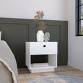 Single Drawer Nightstand 19&Quot; H With Open Storage Shelf, White