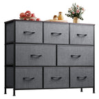Wlive 8 Drawer Dresser For Bedroom, Fabric Dresser With Large Storage Drawer Unit For Entryway, Chest Of Drawers For Living Room, Dark Grey