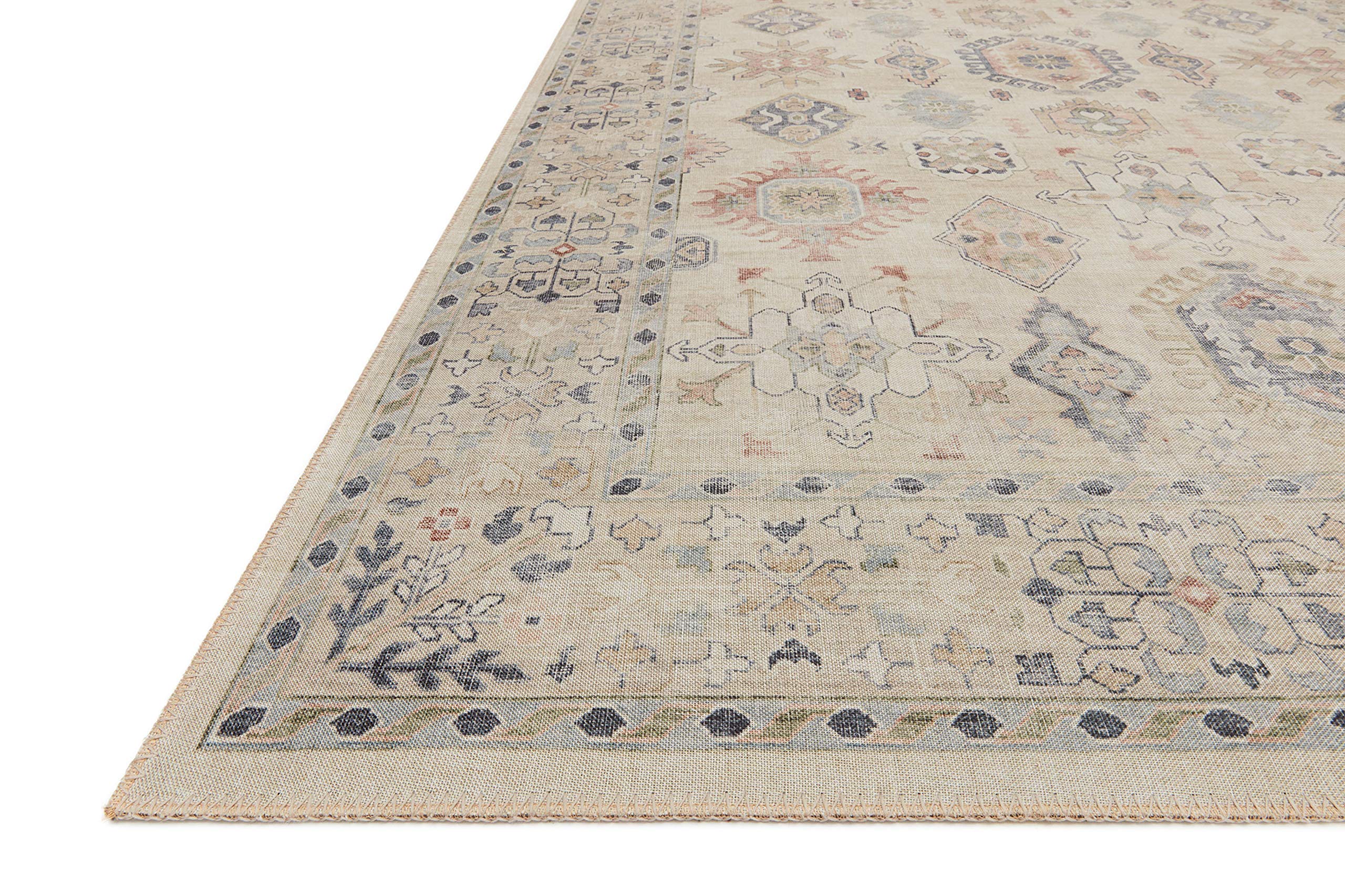 Loloi Ii Hathaway Collection Hth-04 Beige / Multi 5'-0'' X 7'-6'', .25'' Thick, Area Rug, Soft, Durable, Printed, Modern, Low Pi