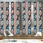 Ambesonne Floral Window Curtains Pack of 2, Nostalgic Garden with Vintage Daisy Flowers and Bicolour Soft Stripes, Lightweight S