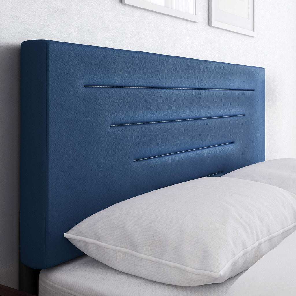 Boyd Sleep Luxenbourg Upholstered Platform Bed with Headboard and Durable Mattress Foundation with Strong Wood Slat Supports, Box Spring Required: King, Blue