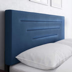 Boyd Sleep Luxenbourg Upholstered Platform Bed with Headboard and Durable Mattress Foundation with Strong Wood Slat Supports, Box Spring Required: Queen, Blue