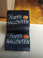 2 Pack Happy Halloween Hand Towels, 100% Soft Cotton, Basket Stuffers, (12X20 Inches) Decor Hand Towels Gift Packed, Decorative