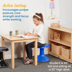 Ecr4Kids Ace Active Core Engagement Wobble Stool, 15-Inch Seat Height, Flexible Seating, Blue