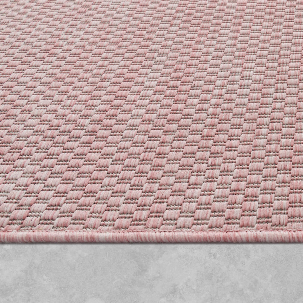 Solid Outdoor Rug For Patio Or Balcony Waterproof In Mottled Pink, Size: 5'3' X 7'3'