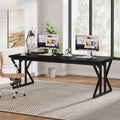Tribesigns 78.7-Inch Executive Desk, Large Computer Office Desk Workstation, Modern Simple Style Laptop Desk Study Writing Table Business Furniture For Home Office (Black, 78.7 Inch)