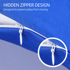 400 Thread Count Cotton Pillow Case Queen With Zipper, 30' L X 20' W, Cotton Pillow Protectors Cover- Set Of 2 - Royal Blue - Pillows Not Included