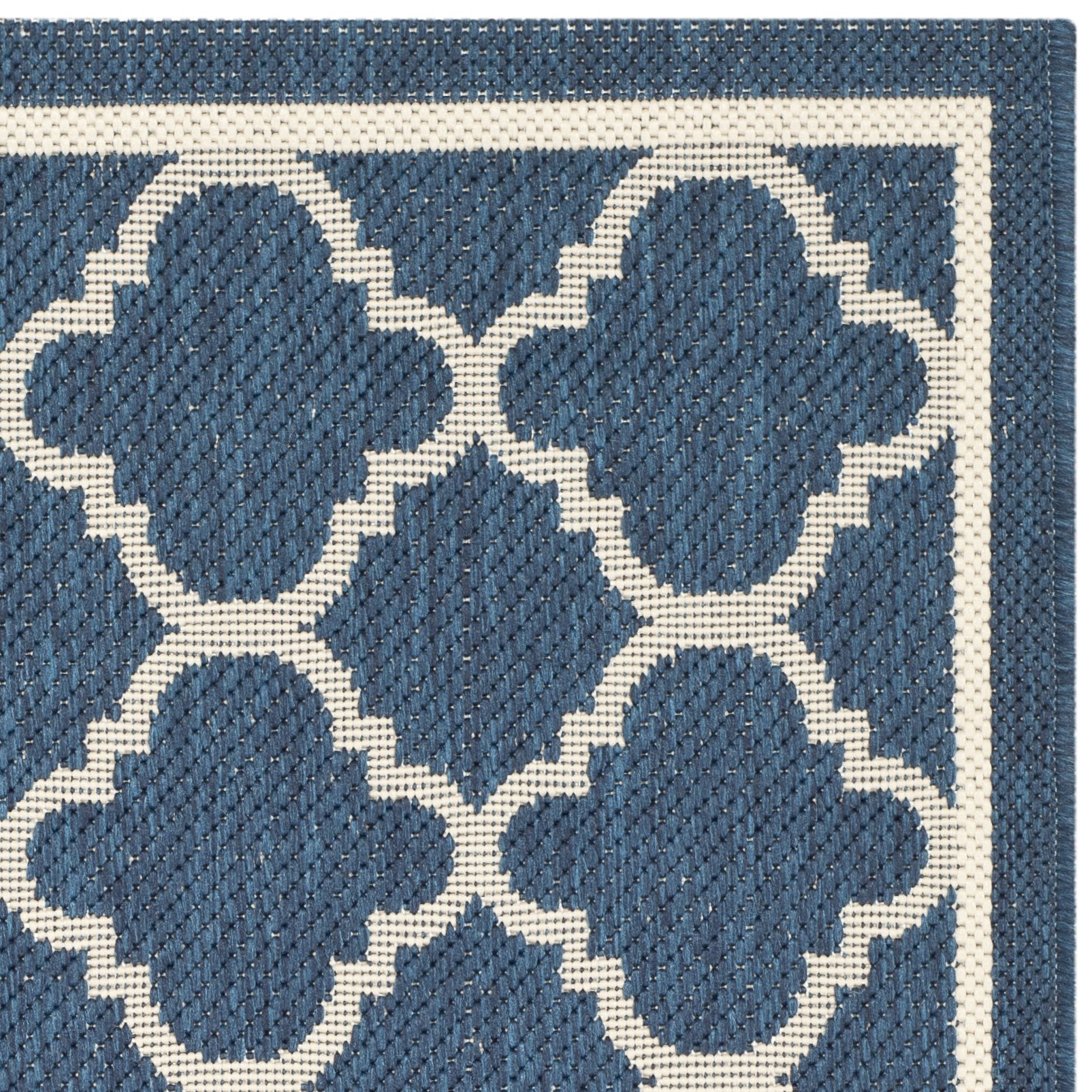 Safavieh Courtyard Collection 2' X 3'7' Navy/Beige Cy6918 Trellis Indoor/ Outdoor Waterproof Easy Cleaning Patio Backyard Mudroom Accent Rug
