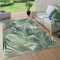 Indoor & Outdoor Rug For Patio Jungle Floral Palm Trees Design Green, Size: 2' X 3'7'