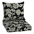 Arden Selections Outdoor Deep Seat Cushion Set, 22 X 24, Water Repellent, Fade Resistant 22 X 24, Ashland Black Jacobean