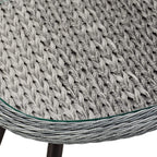Modway Endeavor Wicker Rattan Aluminum Glass Outdoor Patio Side End Table in Gray
