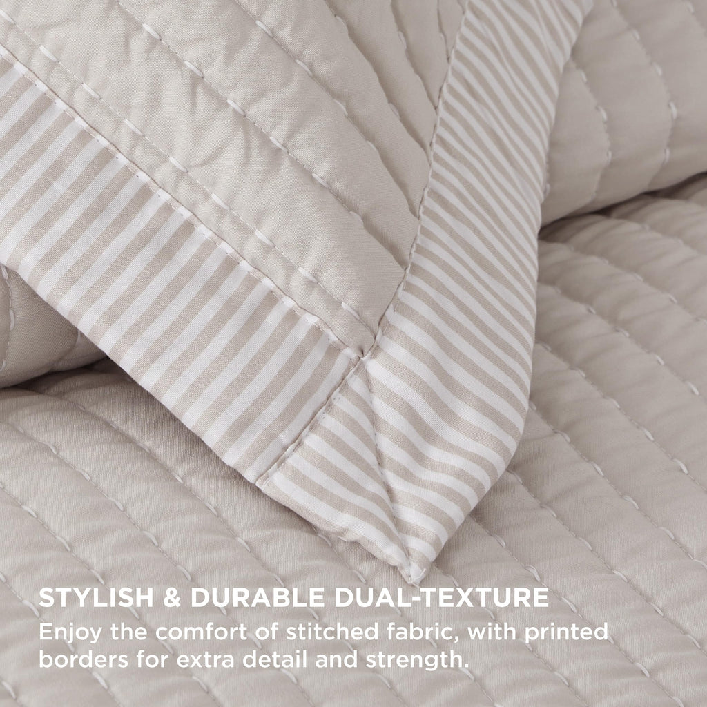 Bedsure Quilts Twin Size - Twin Quilt Bedding Set Bedspread Coverlet Comforter, Lightweight Corduroy Pattern Bedspread, 2-Piece Set With 68'X86' Coverlet & 1 Pillow Sham, All-Season Soft Microfiber