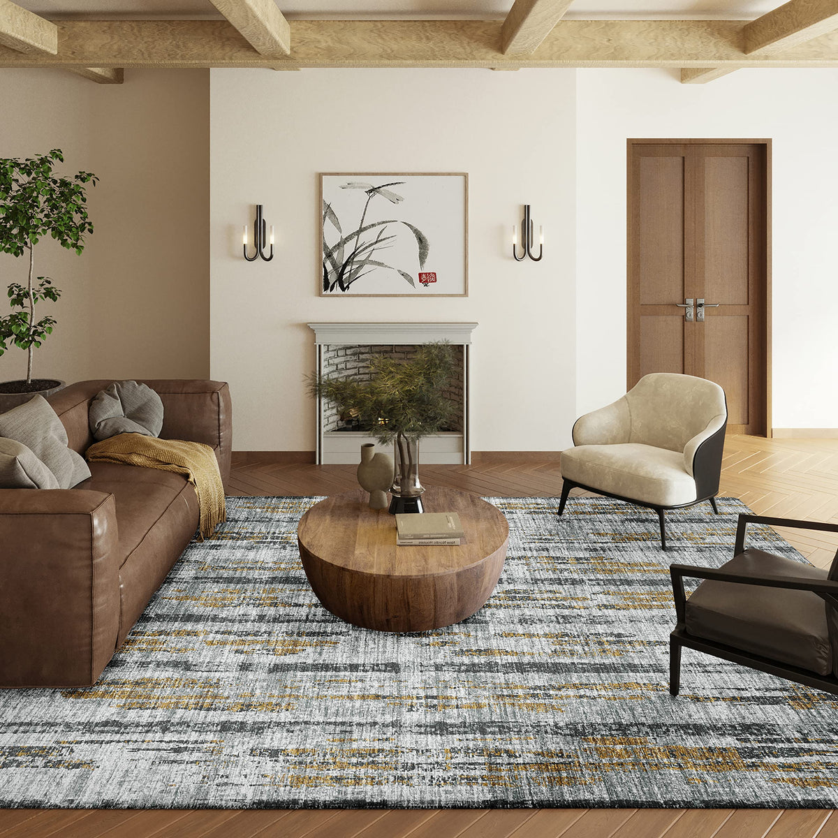 Addison Rugs Rylee Ary36 Grey Washable 10' X 14' Indoor Outdoor Area Rug, Easy Clean, Machine Washable, Non Shedding, Bedroom, Entry, Living Room, Dining Room, Kitchen, Patio Rug