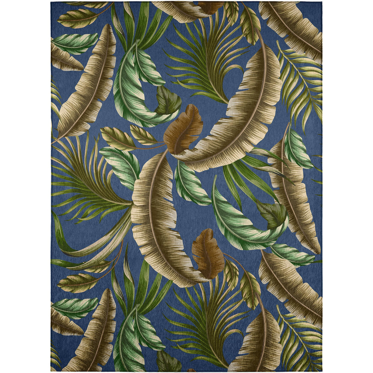 Dalyn Rugs Tropics Tc1 Blue 9' X 12' Indoor Outdoor Area Rug, Easy Clean, Machine Washable, Non Shedding, Bedroom, Living Room, Dining Room, Kitchen, Patio Rug