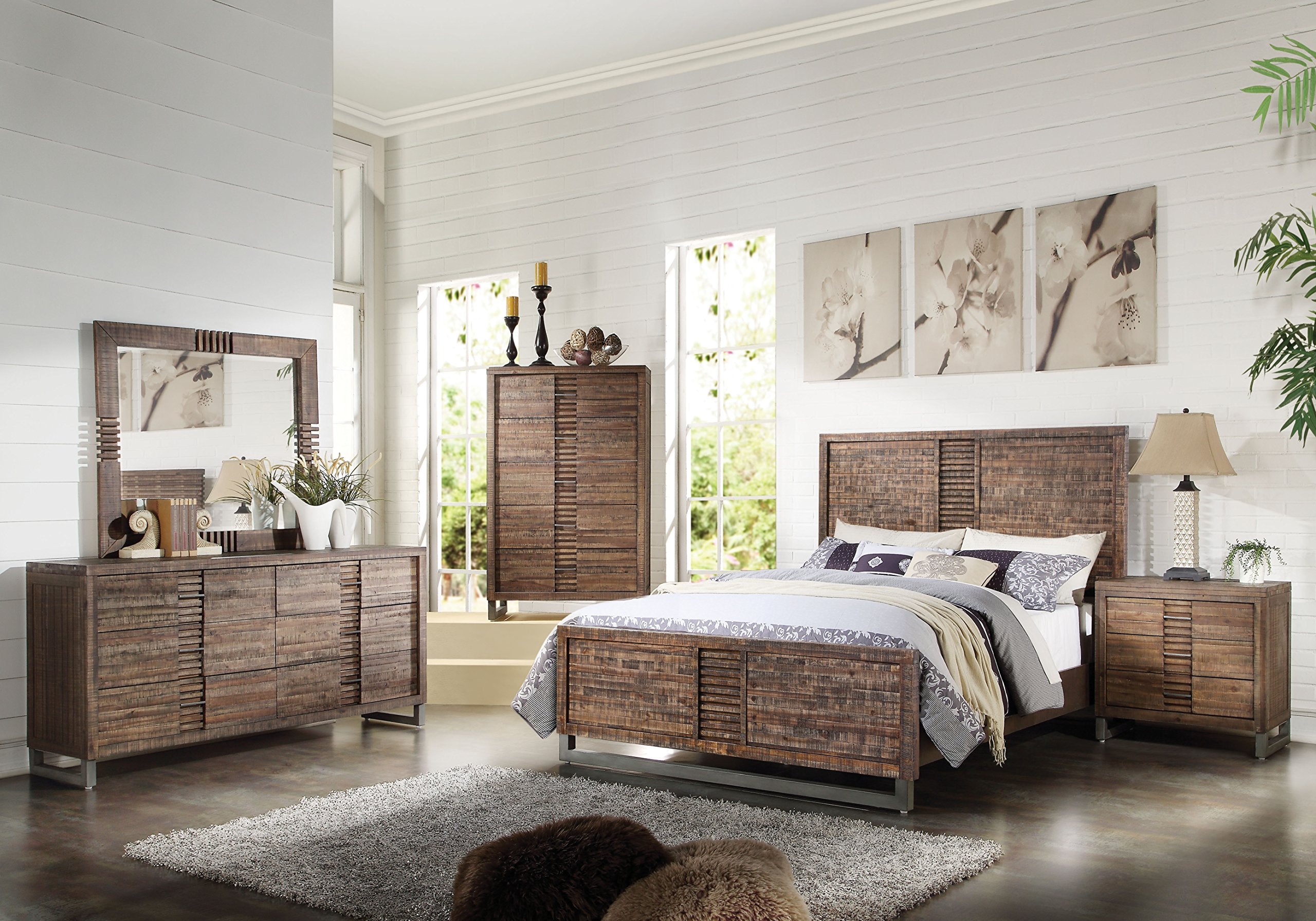 Acme Furniture Andria Nightstand In Reclaimed Oak