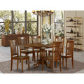 East West Furniture PORT7-SBR-W 7 Piece Room Set Consist of an Oval Kitchen Table with Butterfly Leaf and 6 Dining Chairs, 42x60 Inch