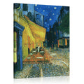 Van Gogh Canvas Wall Art: Caf   Terrace at Night Oil Painting Picture Reproduction Bedroom Decor - Famous Art Prints Large Moder