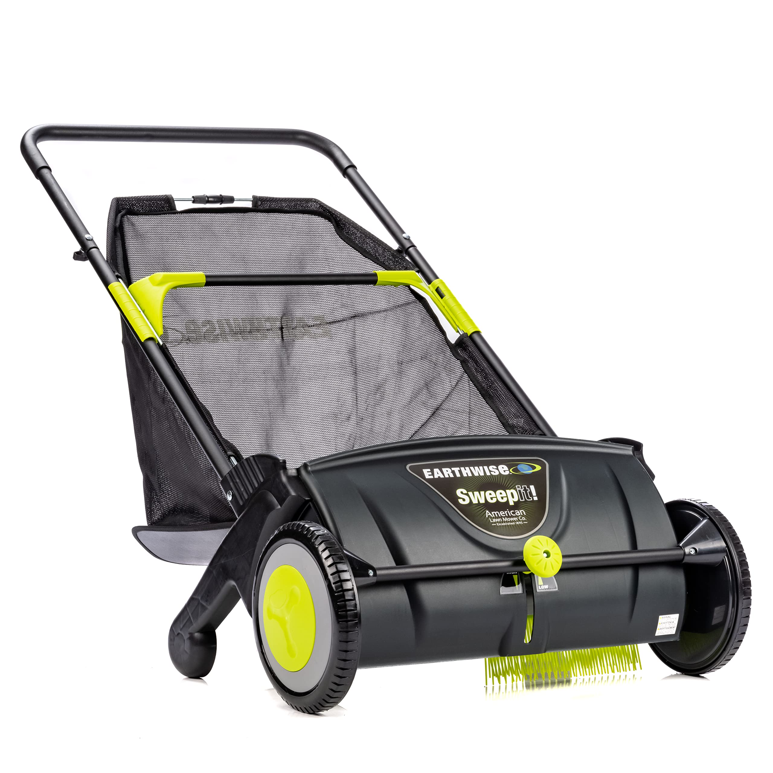 Earthwise Lsw70021 21-Inch Width Leaf & Grass Push Lawn Sweeper, Black