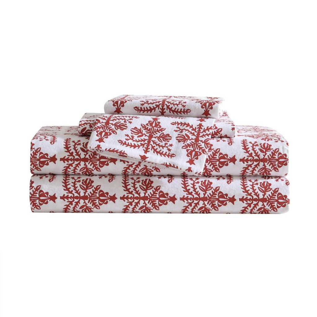 Eddie Bauer - King Sheets, Cotton Flannel Bedding Set, Brushed For Extra Softness, Cozy Home Decor, Oeko-Tex Certified (Jolly Tr