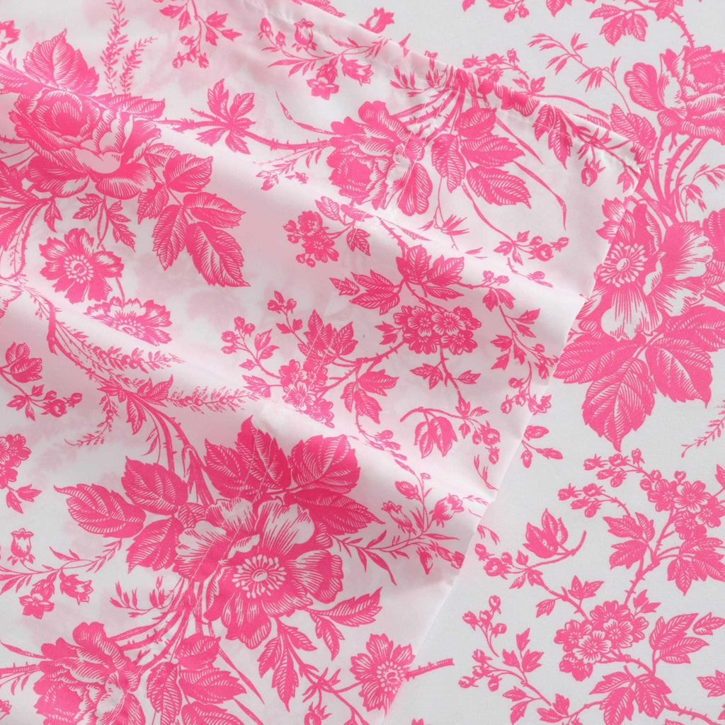 Betsey Johnson - Twin Sheets, Soft & Lightweight Bedding, Fade & Wrinkle Resistant, Ideal Valentine'S Day Gifts (Betseys Toile Pink, Twin)