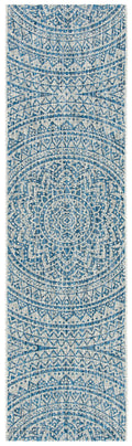 Safavieh Courtyard Collection 27.6' X 96' Light Grey/Blue Cy8734 Indoor/ Outdoor Waterproof Easy Cleaning Patio Backyard Mudroom Runner Rug