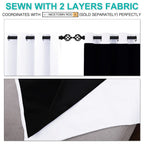 Nicetown White 100% Blackout Curtains 45 Inches Long, 2 Thick Layers Completely Blackout Window Treatment Thermal Insulated Line