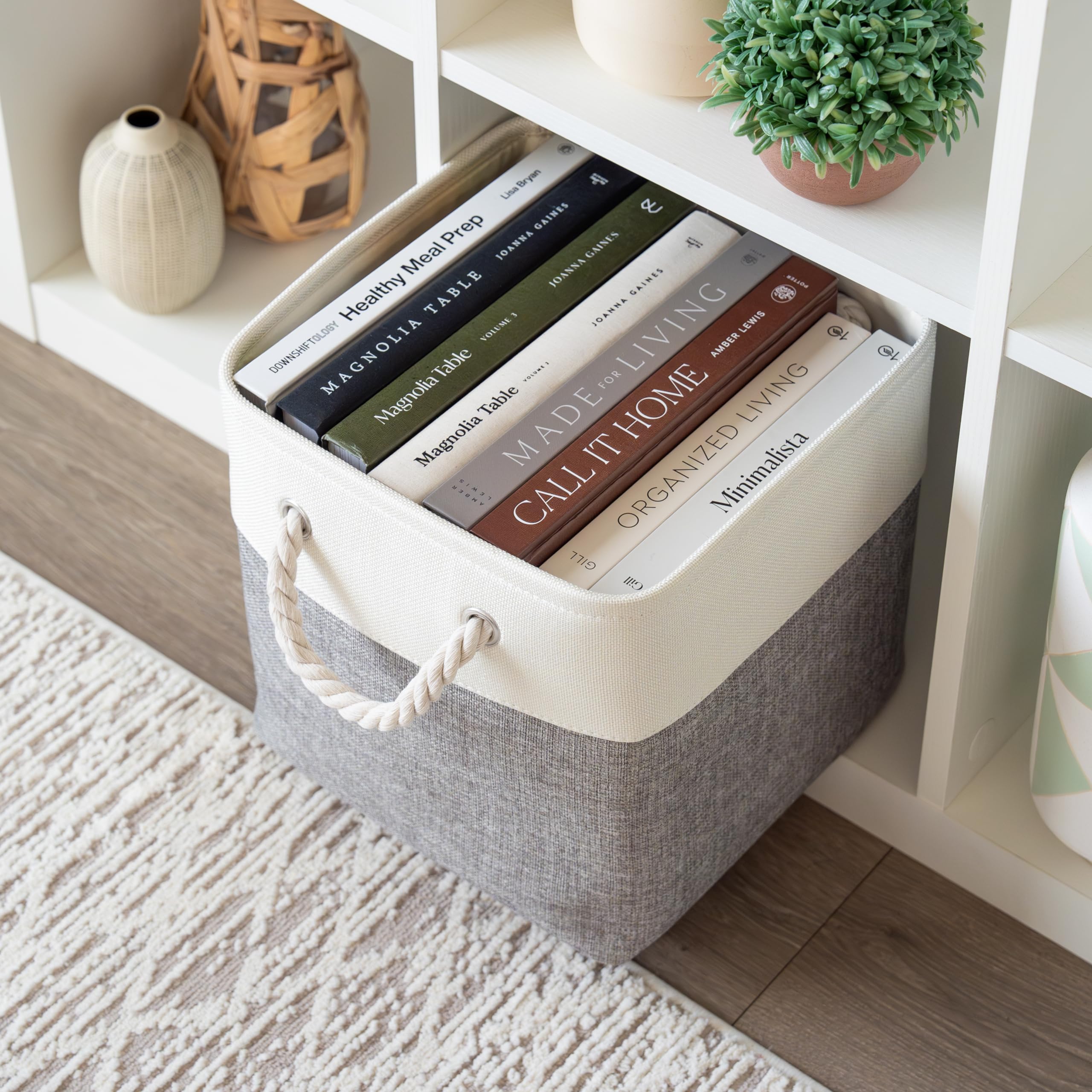 Organihaus 11X11 Cube Storage Bins Set Of 4, Fabric Cube Baskets For Storage Shelves, Foldable Storage Cubes For Kallax Organize