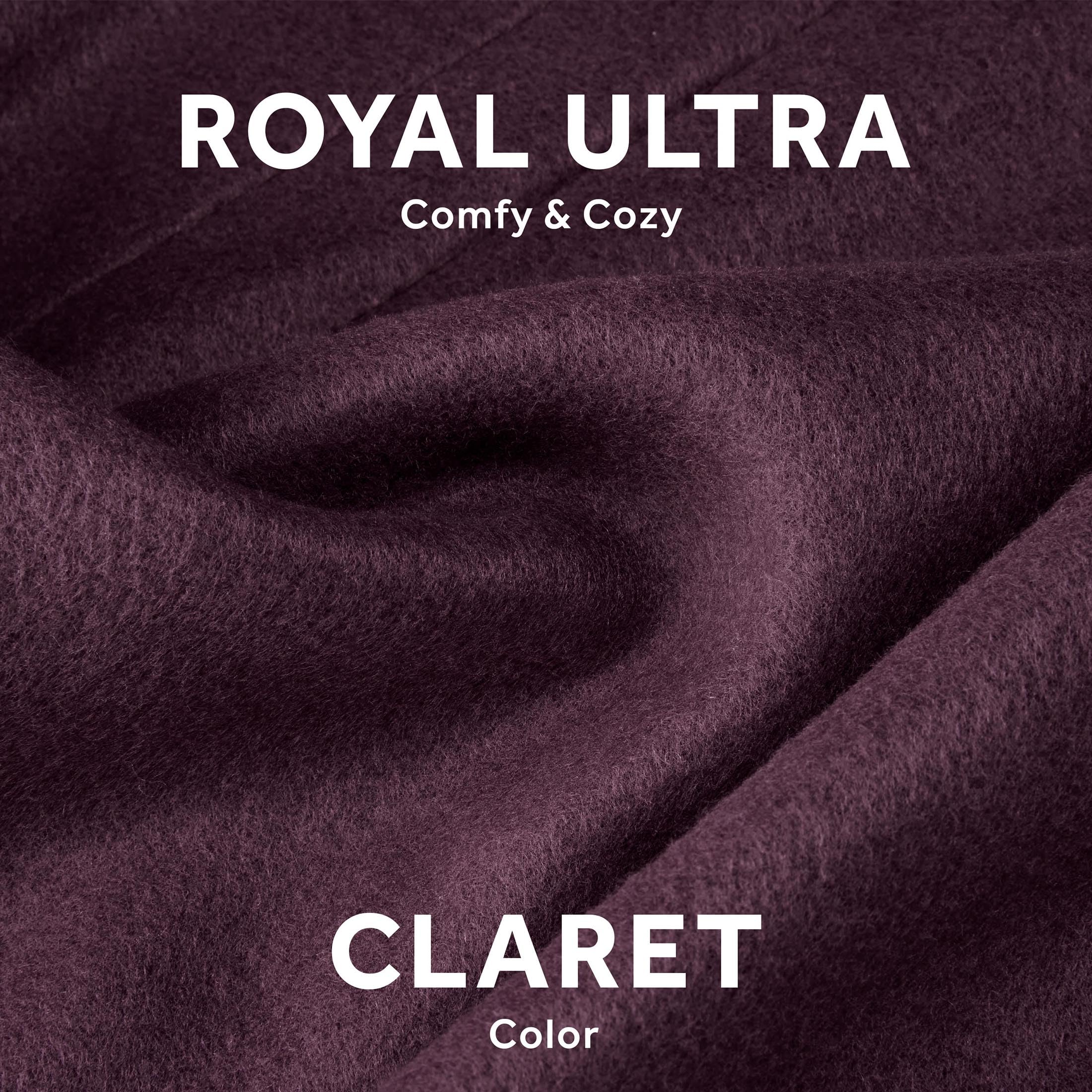 Sunbeam Royal Ultra Fleece Heated Electric Blanket Queen Size, 90' X 84', 12 Heat Settings, 12-Hour Selectable Auto Shut-Off, Fast Heating, Machine Washable, Warm And Cozy, Claret