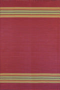 Mad Mats Traditional Outdoor Rug, Reversible Plastic Mat (4' X 6', Serape - Dark Red)