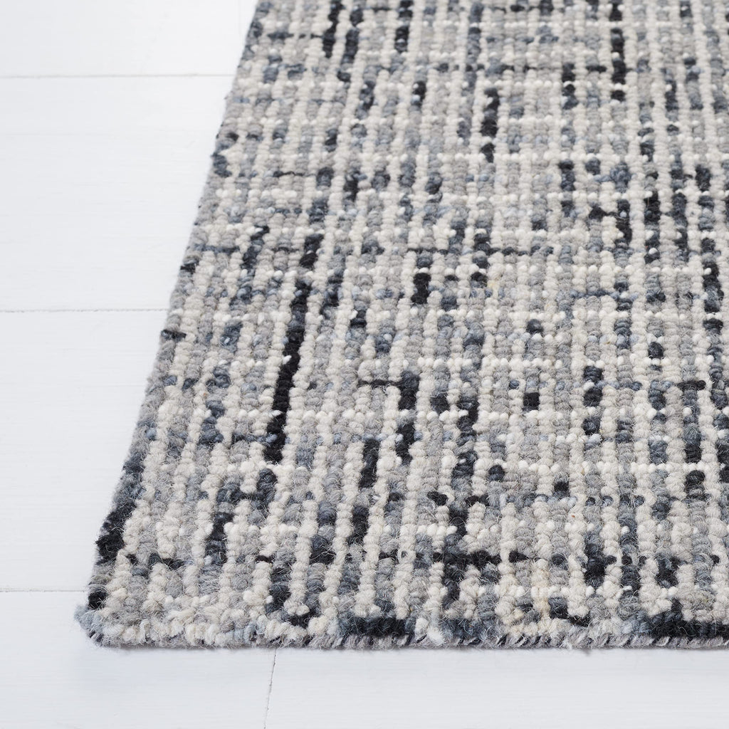 Safavieh Abstract Collection Area Rug - 8' X 10', Dark Grey & Ivory, Handmade Wool, Ideal For High Traffic Areas In Living Room,