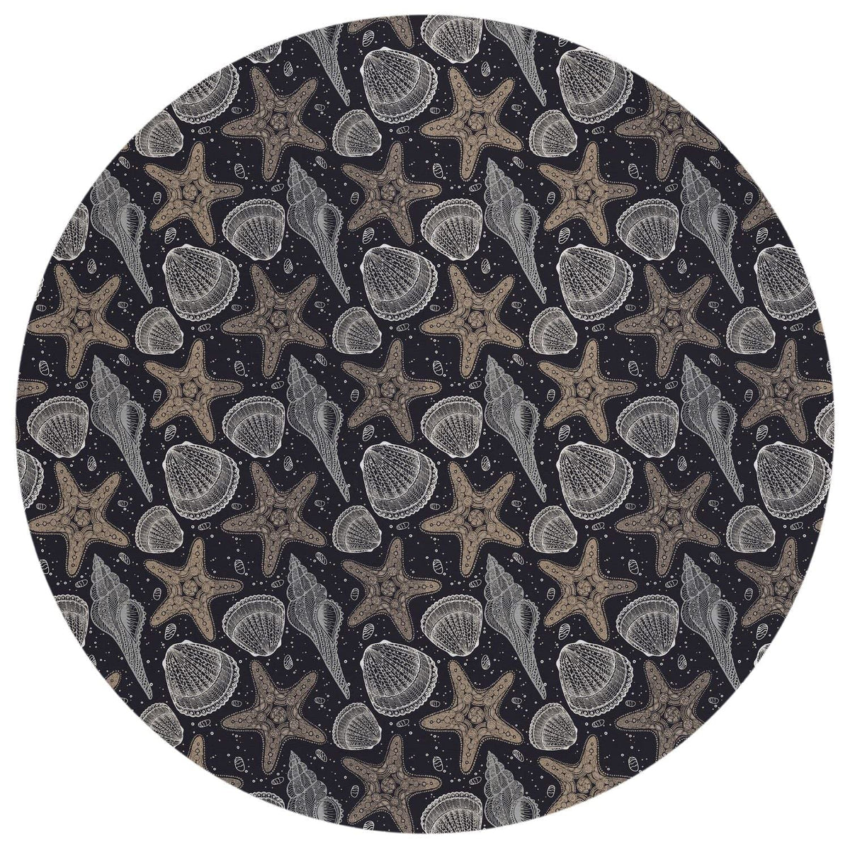 Seabreeze Sz4 Black Coastal Rug Round 8' X 8'