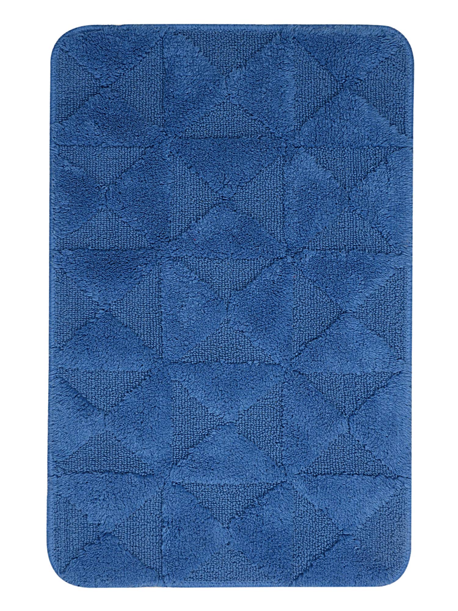 Saral Home Cotton Anti Slip Bath Mat (Blue, 50X80 CM)