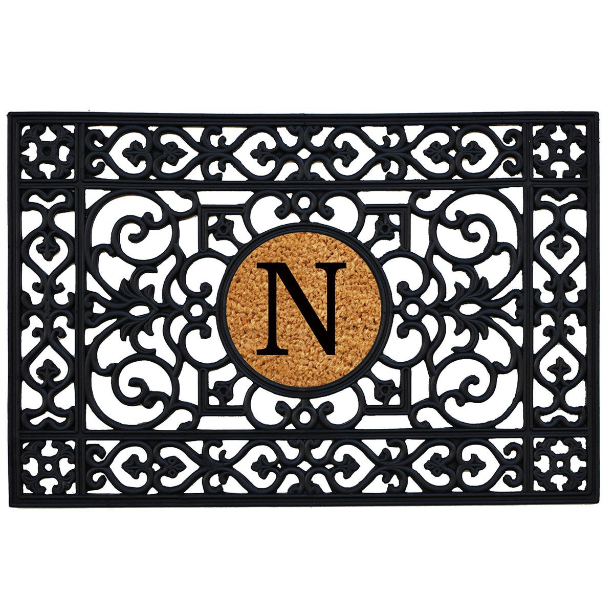 Calloway Mills 160012436N Rubber Monogram Insert Doormat, 2' X 3' (Letter N)