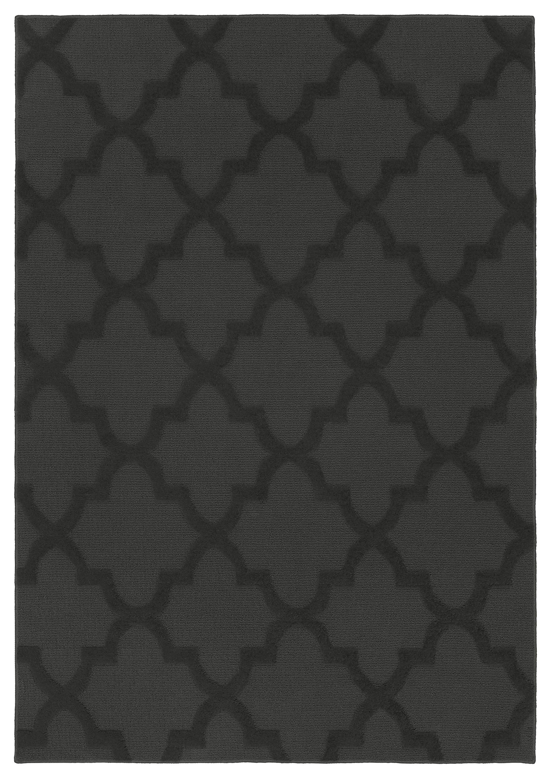 Garland Rug Quatro Cinder Gray 6 x 9 Cut-Loop Trellis Area Rug -Soft, Comfortable, Stylish & Budget-Friendly Rug in a Beautifu