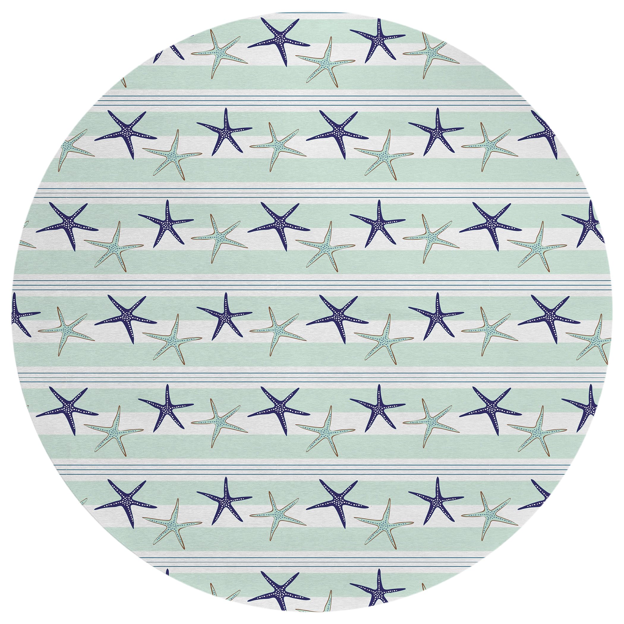 Addison Rugs Surfside Asr42 Seaglass 8' X 8' Indoor Outdoor Round Rug, Easy Clean, Machine Washable, Non Shedding, Bedroom, Living Room, Dining Room, Kitchen, Patio Rug