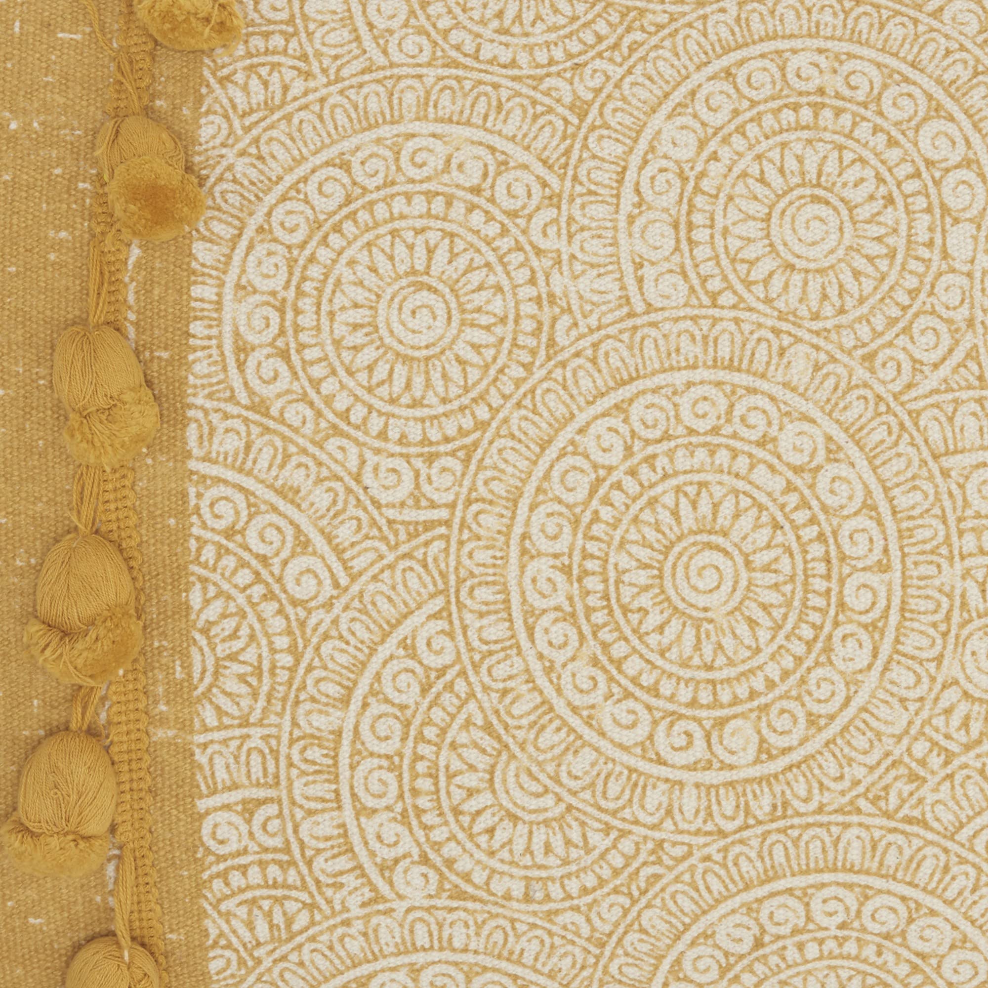 HomeRoots 100% Cotton Duck Mustard Rectangular Embellished Throw Pillow